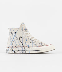 Converse Chuck 70 Hi Archive Paint Splatter Print Shoes - Egret / Digital Blue / Egret