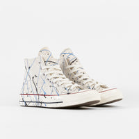 Converse Chuck 70 Hi Archive Paint Splatter Print Shoes - Egret / Digital Blue / Egret thumbnail