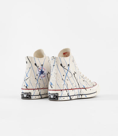 Converse Chuck 70 Hi Archive Paint Splatter Print Shoes - Egret / Digital Blue / Egret