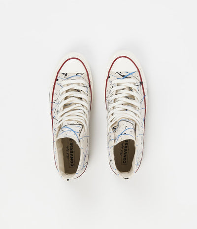 Converse Chuck 70 Hi Archive Paint Splatter Print Shoes - Egret / Digital Blue / Egret