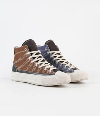 Converse Chuck 70 Hi Cozy Granola Shoes - Brindle Brown / Steel