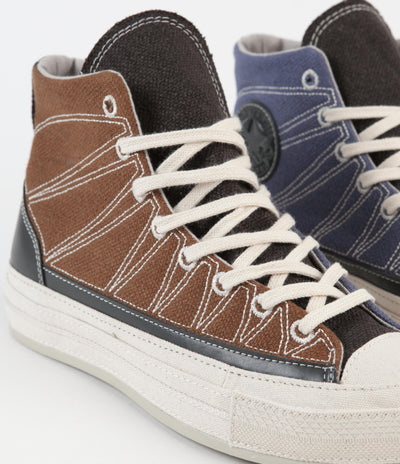 Converse Chuck 70 Hi Cozy Granola Shoes - Brindle Brown / Steel