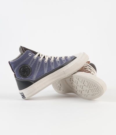 Converse Chuck 70 Hi Cozy Granola Shoes - Brindle Brown / Steel