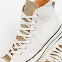 Converse CTAS 70's Hi Hickory Stripe Shoes - Desert Sand / Egret / Egret thumbnail