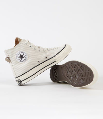 Converse CTAS 70's Hi Hickory Stripe Shoes - Desert Sand / Egret / Egret