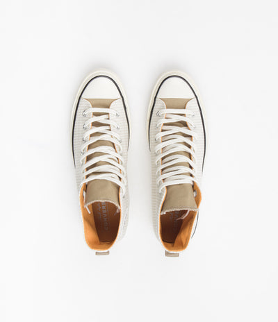 Converse CTAS 70's Hi Hickory Stripe Shoes - Desert Sand / Egret / Egret