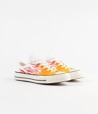 Converse CTAS 70's Ox Archive Print Remixed Shoes - White / Enamel Red / Bold Mandarin