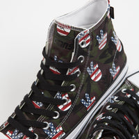 Converse CTAS Pro Hi Camo Peace Shoes - Piquant Green / Insignia Blue / Varsity Red thumbnail