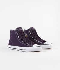 Converse CTAS Pro Hi Suede Shoes Grand Purple Vivid Sulfur White Flatspot