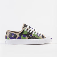 Converse Jack Purcell Ox Archive Prints Leather Shoes - Black / Candied Ginger / Court Purple thumbnail