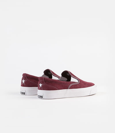 Converse One Star CC Slip On Shoes - Dark Burgundy / White