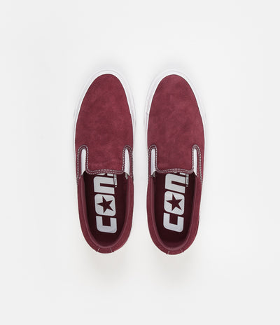 Converse One Star CC Slip On Shoes - Dark Burgundy / White