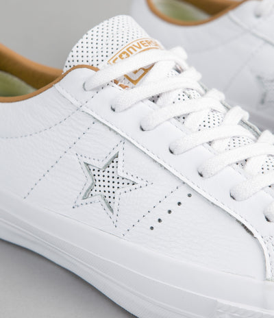 Converse One Star Leather OX Shoes - White / Sand Dune