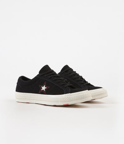 Converse One Star Ox Shoes - Black / Sedona Red / Egret