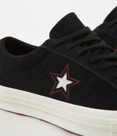 Converse One Star Ox Shoes - Black / Sedona Red / Egret