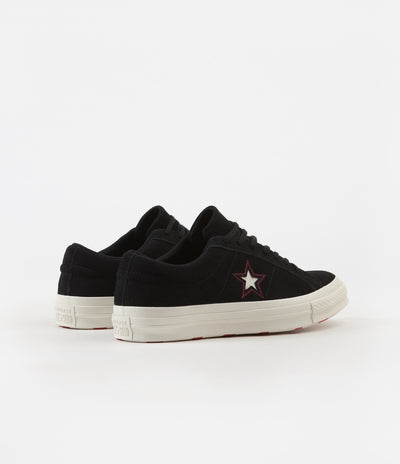 Converse One Star Ox Shoes - Black / Sedona Red / Egret