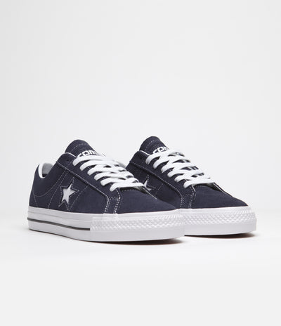 Converse One Star Pro Classic Suede Ox Shoes - Navy / White / Black