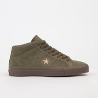 Converse One Star Pro Mid Shoes Medium Olive Light Fawn Flatspot