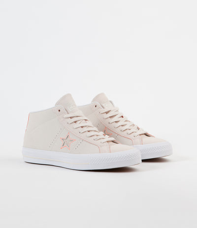 Converse One Star Pro Mid Shoes - Natural / Orange / White