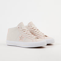 Converse One Star Pro Mid Shoes - Natural / Orange / White thumbnail