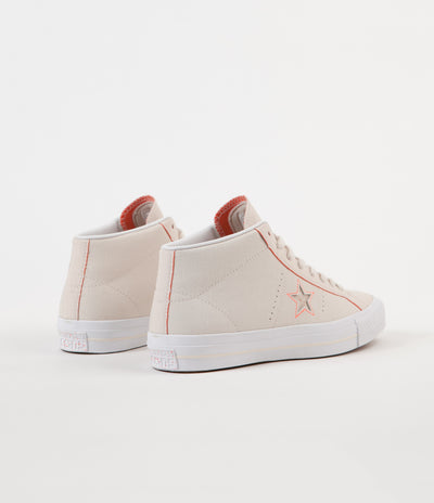 Converse One Star Pro Mid Shoes - Natural / Orange / White