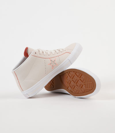 Converse One Star Pro Mid Shoes - Natural / Orange / White