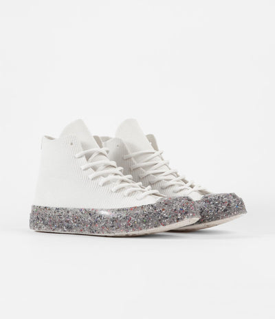 Converse Renew Recycled Knit Hi Shoes - Egret / String / Barely Volt