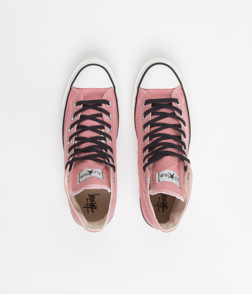 Converse X Stussy Chuck 70 Hi Shoes - Plumeria   Black   Blanc De Blan 