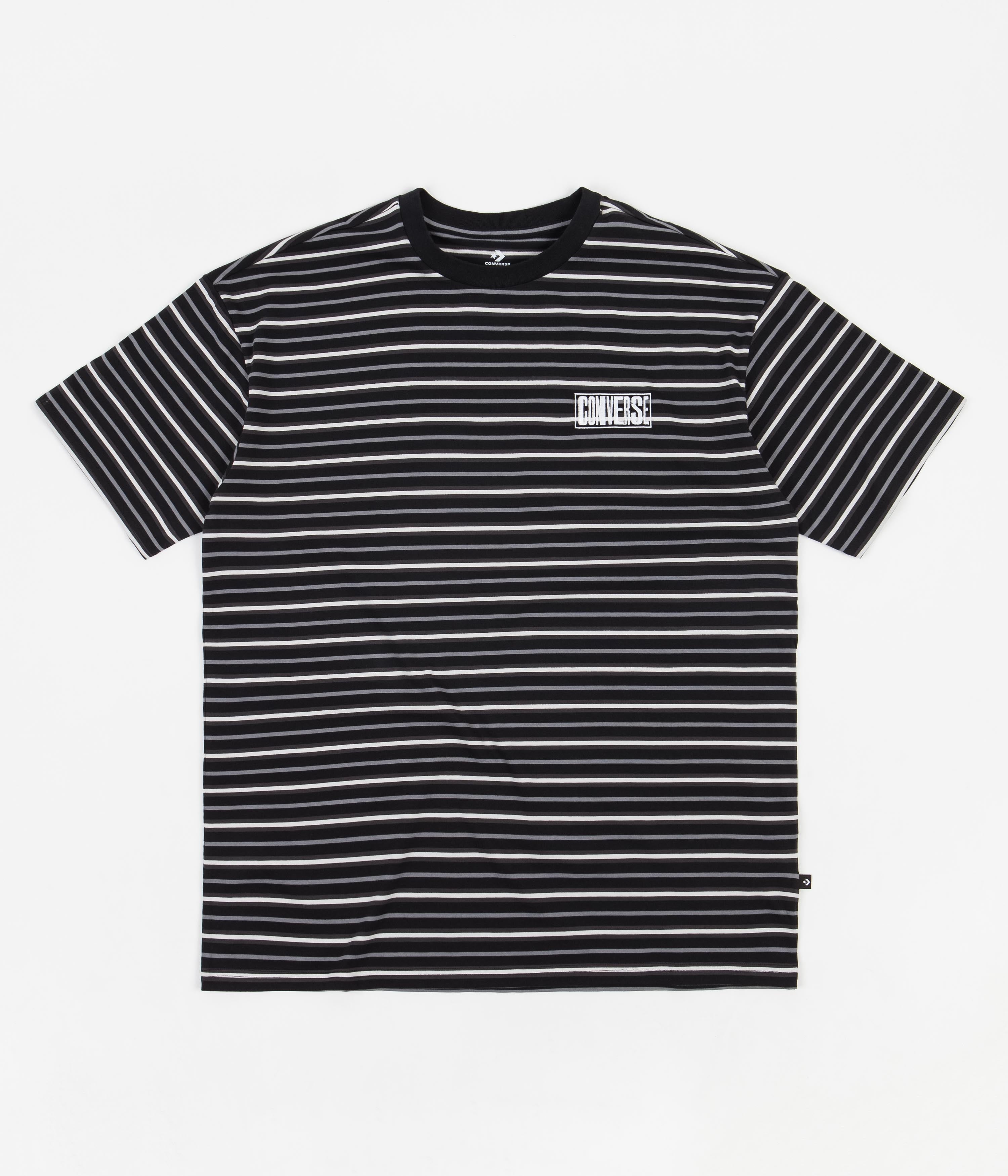 Converse Yarn Dyed Striped T-Shirt - Converse Black | Flatspot