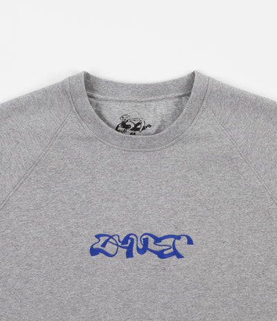 Dancer Embroidered Single Triple Logo Crewneck Sweatshirt - Grey Melange