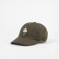 Dancer Logo Flower Sanded Twill Cap  - Army Green thumbnail