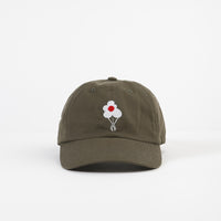 Dancer Logo Flower Sanded Twill Cap  - Army Green thumbnail