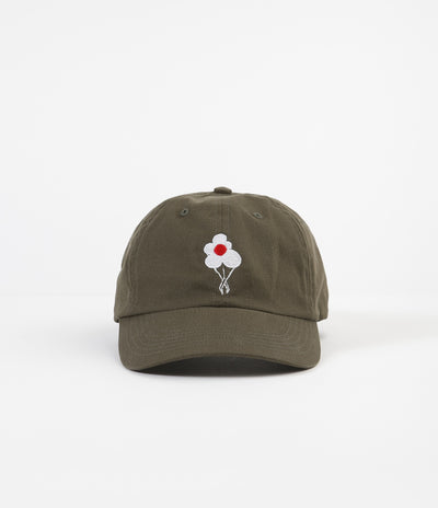 Dancer Logo Flower Sanded Twill Cap  - Army Green