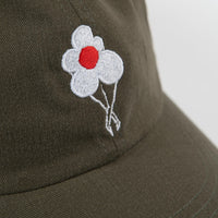 Dancer Logo Flower Sanded Twill Cap  - Army Green thumbnail