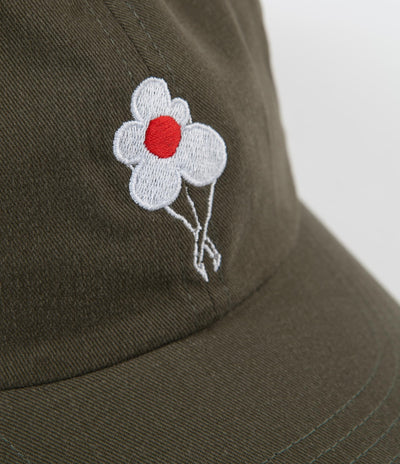 Dancer Logo Flower Sanded Twill Cap  - Army Green