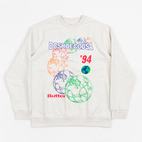 DC x Butter Goods World Crewneck Sweatshirt - Snow Heather thumbnail