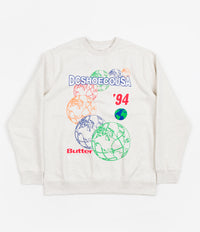 DC x Butter Goods World Crewneck Sweatshirt - Snow Heather