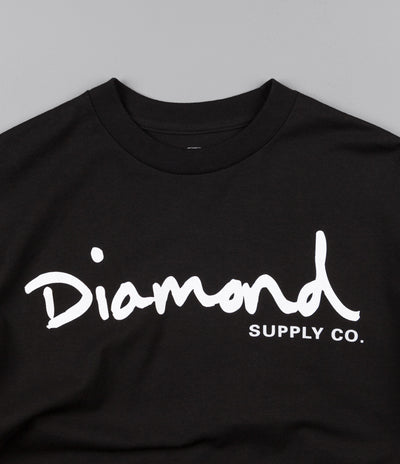 Diamond OG Script Long Sleeve T-Shirt - Black