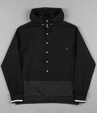 Diamond Blur Woven Pullover Jacket - Black