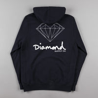 Diamond OG Sign Zip Up Hooded Sweatshirt - Navy thumbnail