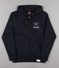 Diamond OG Sign Zip Up Hooded Sweatshirt - Navy