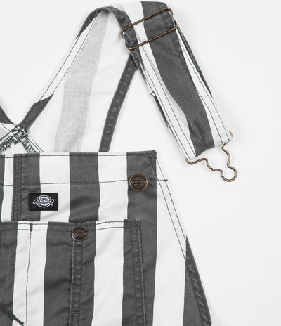 Dickies Livonia Wide Stripe Bib Overall - Charcoal Grey