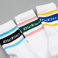 Dickies Madison Heights Socks 3 Pack - Flamingo / Ocean / Custard thumbnail