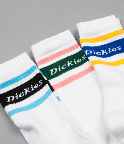 Dickies Madison Heights Socks 3 Pack - Flamingo / Ocean / Custard