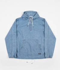 Dickies Ozone Park Zip Neck Denim Hoodie - Light Bleach