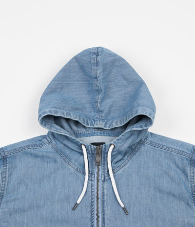 Dickies Ozone Park Zip Neck Denim Hoodie - Light Bleach