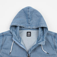 Dickies Ozone Park Zip Neck Denim Hoodie - Light Bleach thumbnail