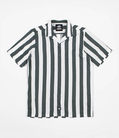 Dickies Roslyn Wide Stripe Short Sleeve Shirt - Charcoal Grey