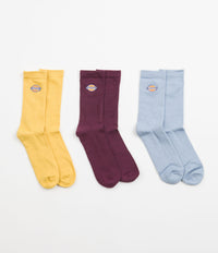 Dickies Valley Grove Embroidered Socks (3 Pair) - Grape Wine