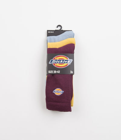 Dickies Valley Grove Embroidered Socks (3 Pair) - Grape Wine